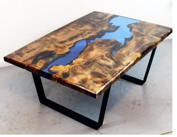 Golden hardwood table
