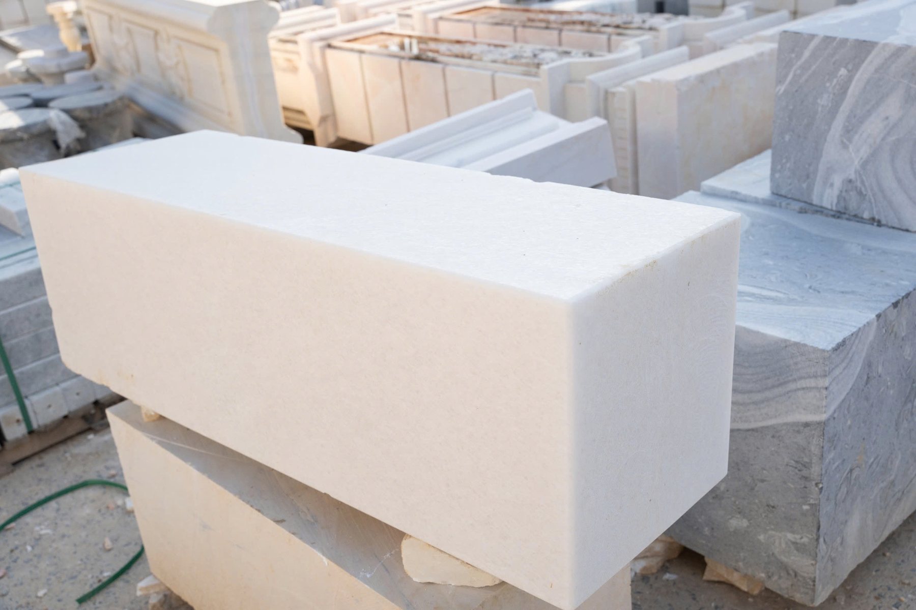 Striped white salt stone