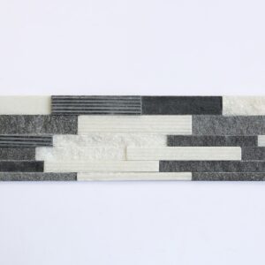 3D black and white stone with peeled, slitted, honed surface